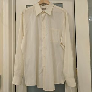 Van Heusen Fitted Satin Stripe CreamDress Shirt